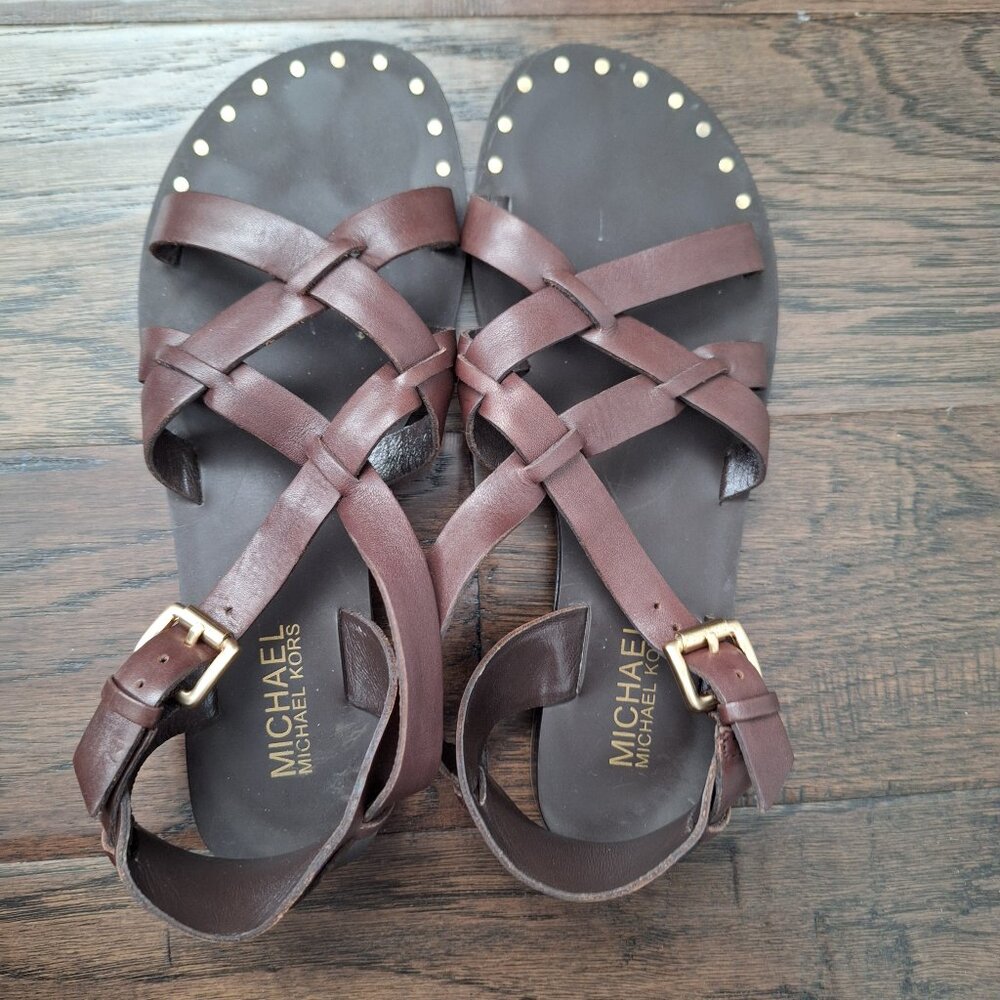 MICHAEL Michael Kors Brown Leather Sandals
